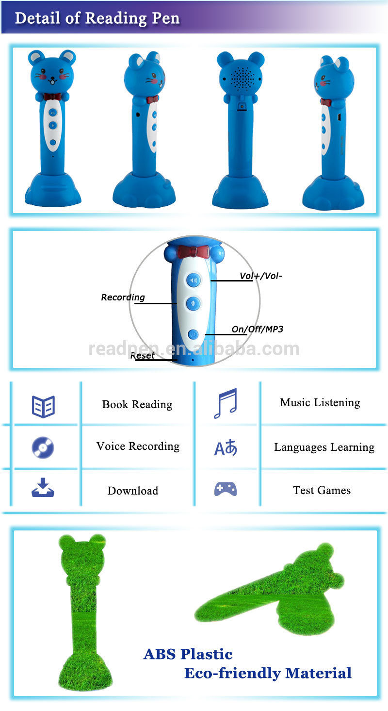 Muliti-languages Learning Toy Smart Reader functional talking pen MP3 Player and Recording Educational Machine OEM ODM Supplier Muliti-languages Learning Toy Smart Reader functional talking pen MP3 Player and Recording Educational Machine OEM ODM Supplier